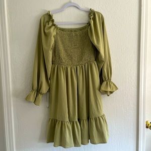 Green dress worn to a wedding